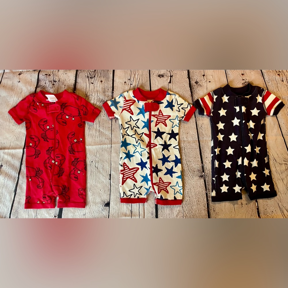 Set of 3 Hanna Andersson Summer Rompers - Picture 2 of 4